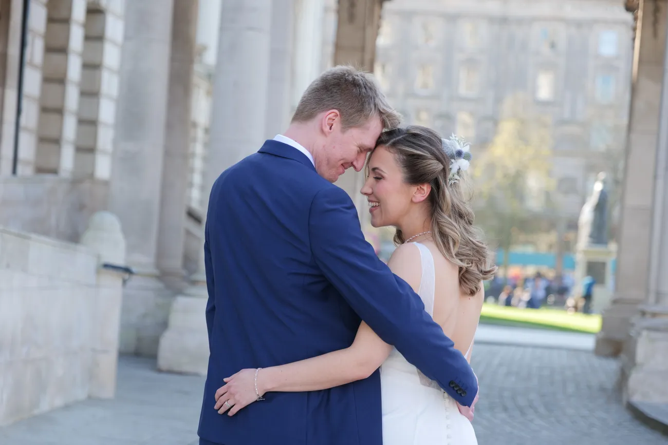 The Merchant Hotel wedding photography — a couple in Belfast city centre